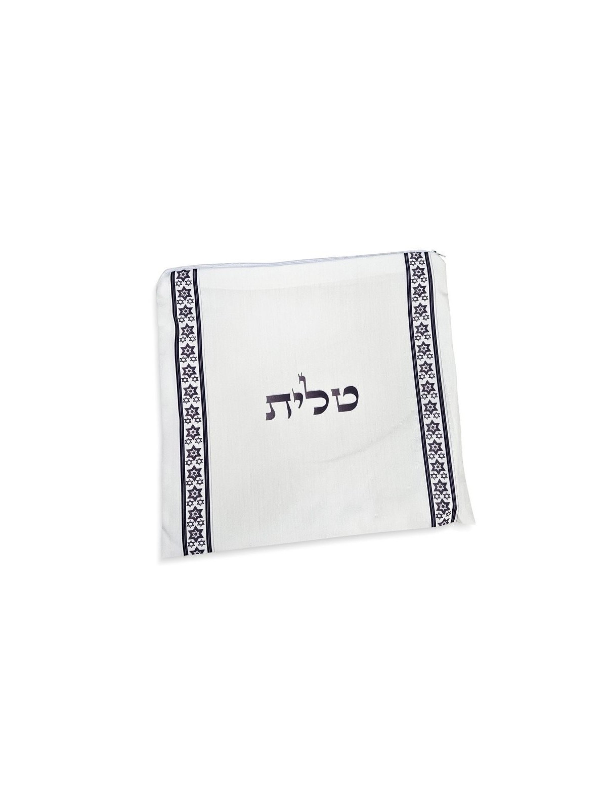 סט טלית אקריליק עטרת פסים לבנים וכסף... | טליתים מודרניים